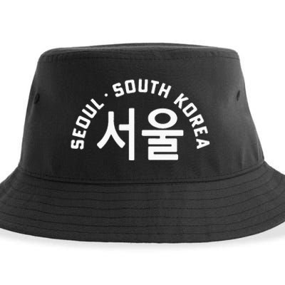 Seoul South Korea Korean Hangul College Style Retro Sustainable Bucket Hat