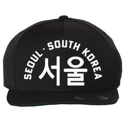 Seoul South Korea Korean Hangul College Style Retro Wool Snapback Cap