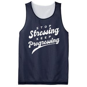 Stop Stressing Keep Progressing Quote Mesh Reversible Basketball Jersey Tank