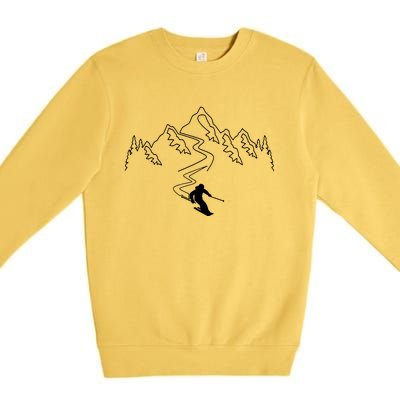 Skiing Premium Crewneck Sweatshirt