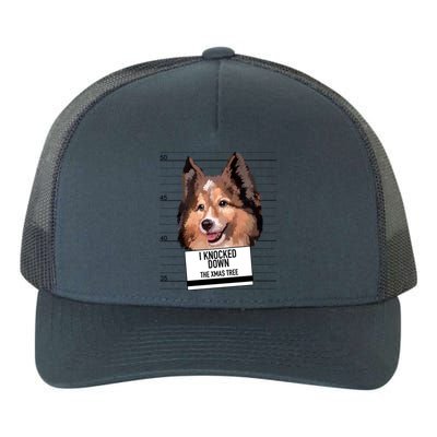 Shetland Sheepdog Knocked Down Xmas Tree Gift Yupoong Adult 5-Panel Trucker Hat