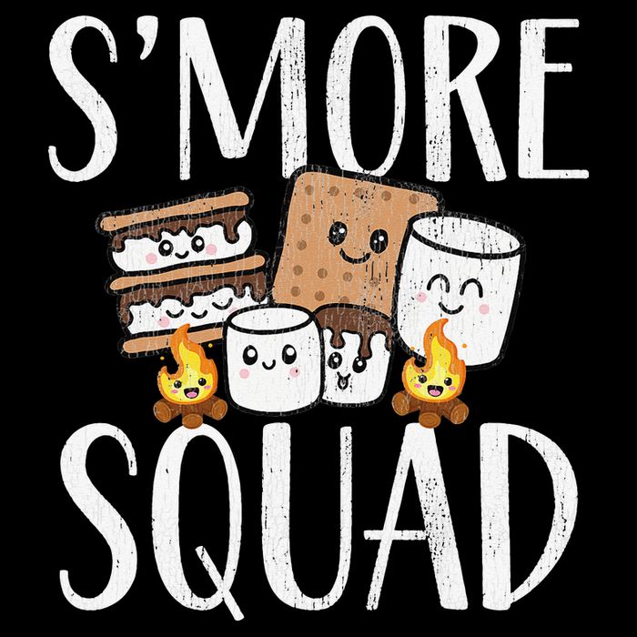 Smore Squad Kawaii S'more Camping Team distressed Sustainable Bucket Hat