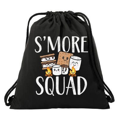 Smore Squad Kawaii S'more Camping Team distressed Drawstring Bag