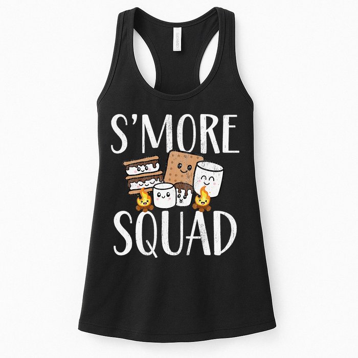 Smore Squad Kawaii S'more Camping Team distressed Womens Tank Top