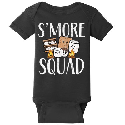 Smore Squad Kawaii S'more Camping Team distressed Baby Bodysuit