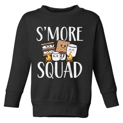 Smore Squad Kawaii S'more Camping Team distressed Toddler Sweatshirt