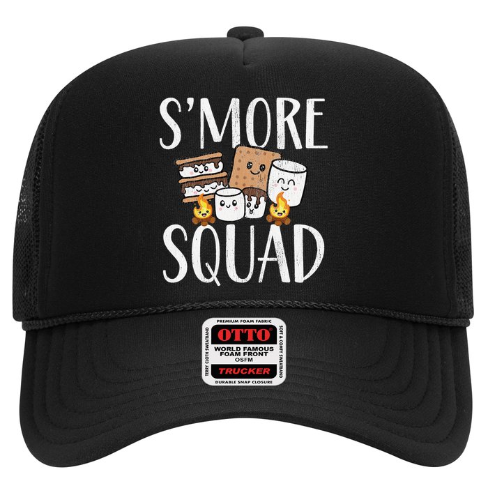 Smore Squad Kawaii S'more Camping Team distressed Trucker Hat