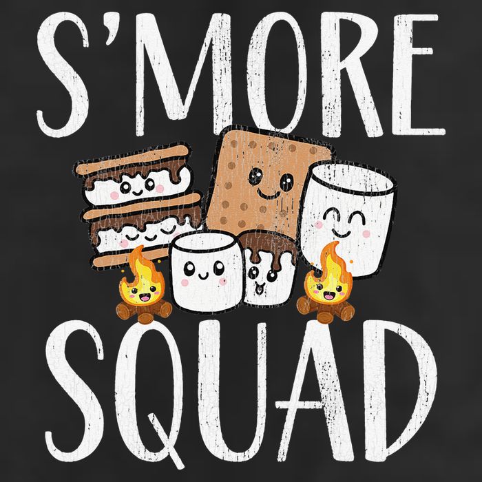 Smore Squad Kawaii S'more Camping Team distressed Trucker Hat