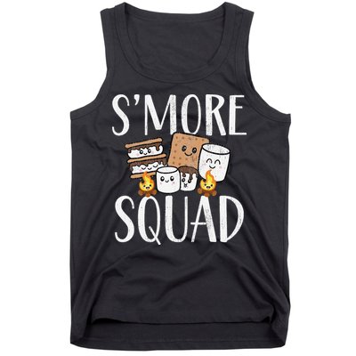Smore Squad Kawaii S'more Camping Team distressed Tank Top