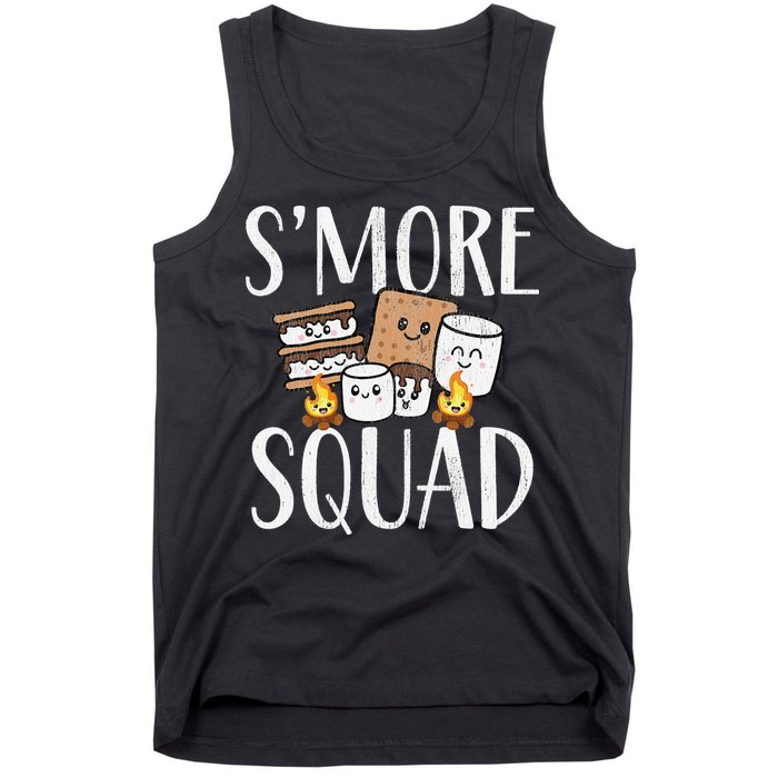 Smore Squad Kawaii S'more Camping Team distressed Tank Top