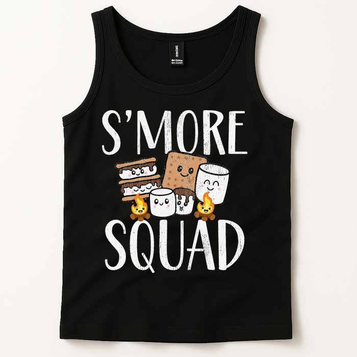 Smore Squad Kawaii S'more Camping Team distressed Tank Top