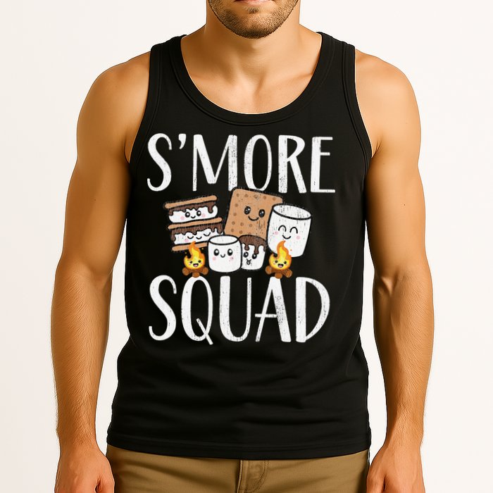 Smore Squad Kawaii S'more Camping Team distressed Tank Top