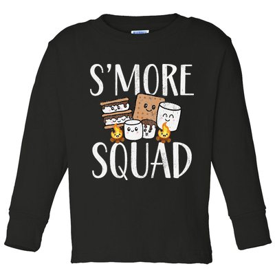 Smore Squad Kawaii S'more Camping Team distressed Toddler Long Sleeve Shirt