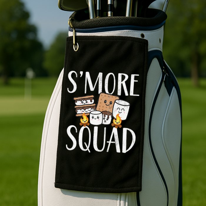 Smore Squad Kawaii S'more Camping Team distressed Golf Towel