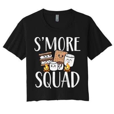 Smore Squad Kawaii S'more Camping Team distressed Crop Top