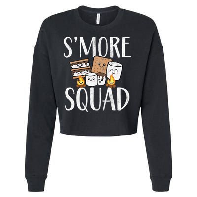 Smore Squad Kawaii S'more Camping Team distressed Cropped Pullover Crew