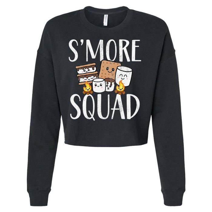 Smore Squad Kawaii S'more Camping Team distressed Cropped Pullover Crew