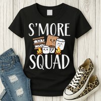 Smore Squad Kawaii S'more Camping Team distressed Womens T-Shirt