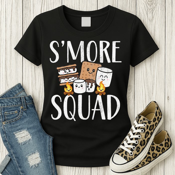 Smore Squad Kawaii S'more Camping Team distressed Womens T-Shirt