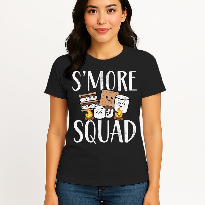 Smore Squad Kawaii S'more Camping Team distressed Womens T-Shirt