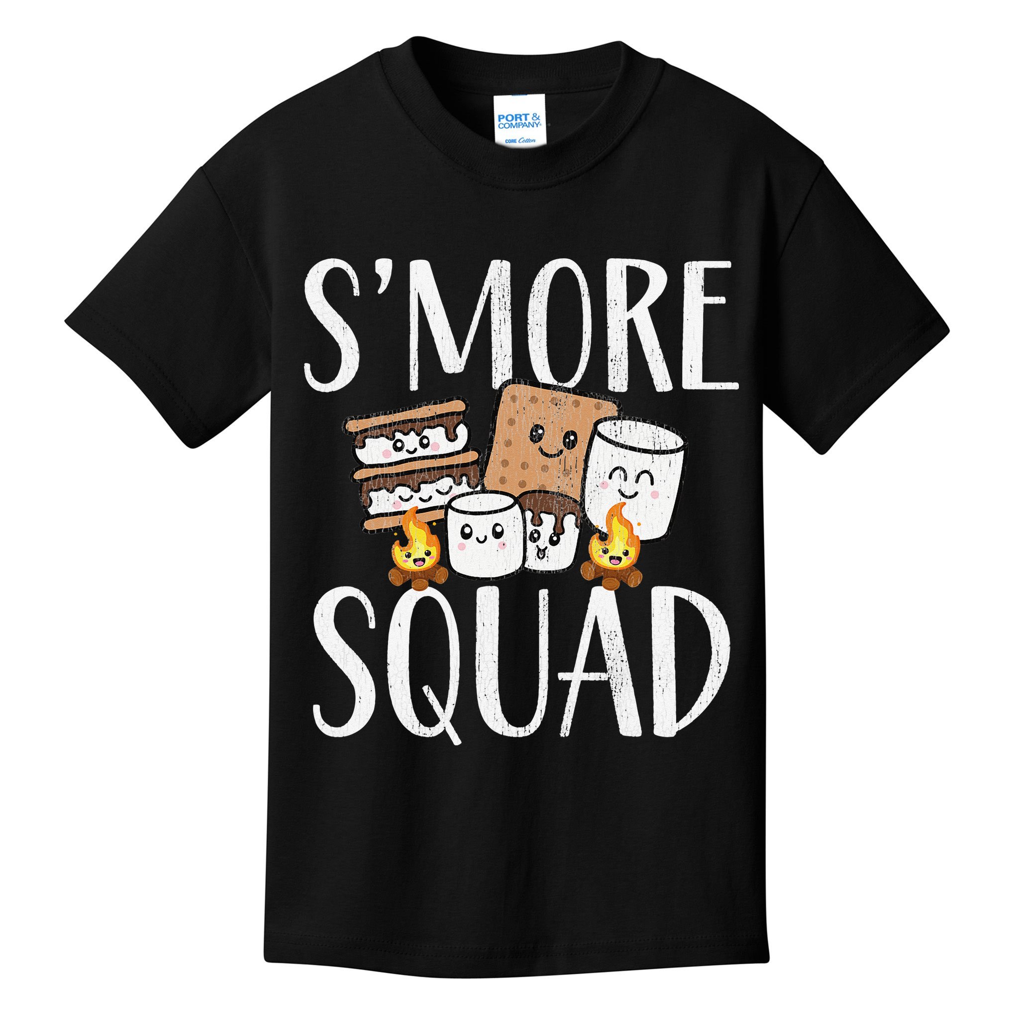 Smore Squad Kawaii S'more Camping Team distressed Kids T-Shirt