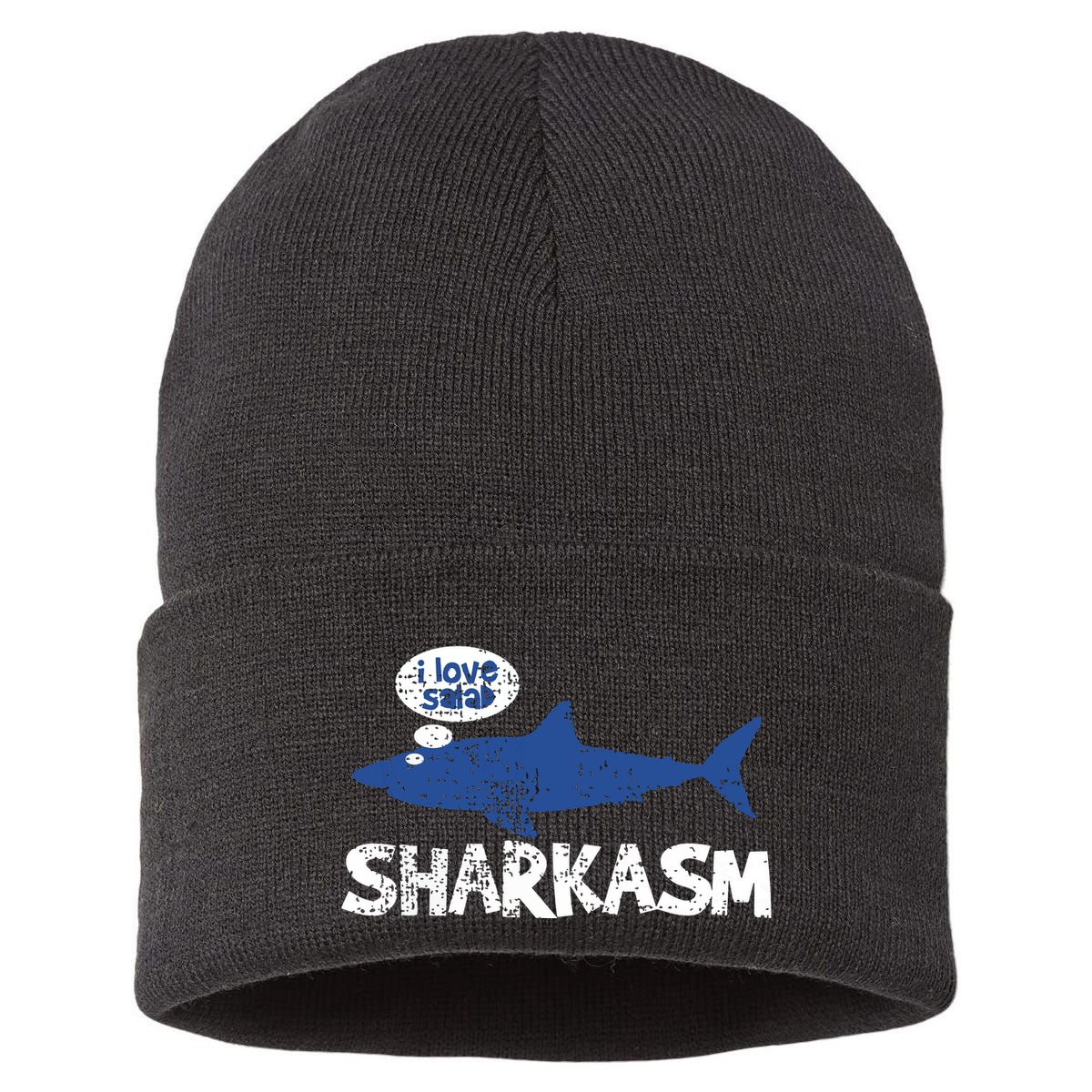 Shark Shar Kasm Marine Biology Funny Vintage Gift Sustainable Knit Beanie