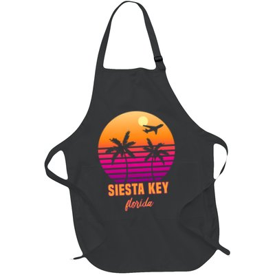 Summer, Siesta Key Florida Vintage Retro Sunset Palm Tree Apron