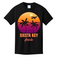 Summer, Siesta Key Florida Vintage Retro Sunset Palm Tree Kids T-Shirt