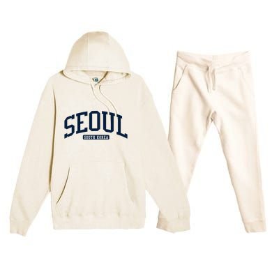 Seoul South Korea College University Style Premium Hooded Sweatsuit Set