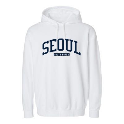 Seoul South Korea College University Style Garment-Dyed Fleece Hoodie