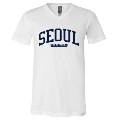 Seoul South Korea College University Style V-Neck T-Shirt