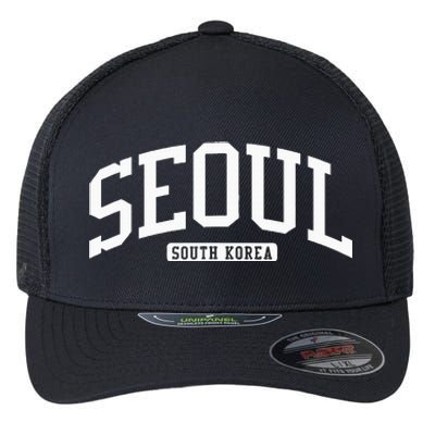 Seoul South Korea College University Style Flexfit Unipanel Trucker Cap