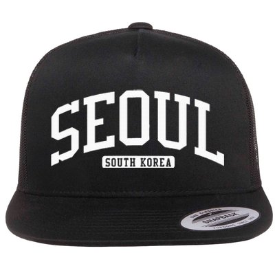 Seoul South Korea College University Style Flat Bill Trucker Hat