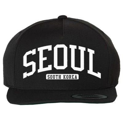 Seoul South Korea College University Style Wool Snapback Cap