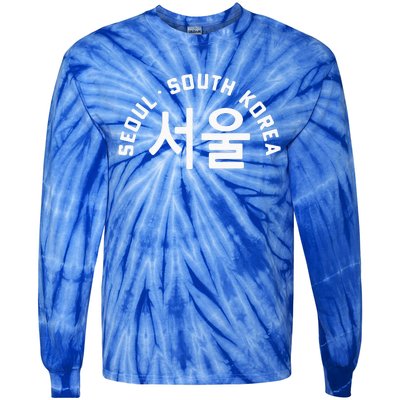 Seoul South Korea Korean Hangul College Style Retro Tie-Dye Long Sleeve Shirt