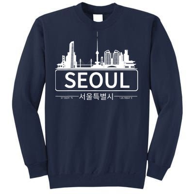 Seoul South Korea Skyline Cityscape Tall Sweatshirt