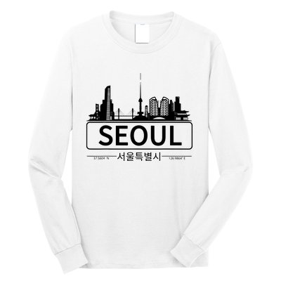 Seoul South Korea Skyline Cityscape Long Sleeve Shirt