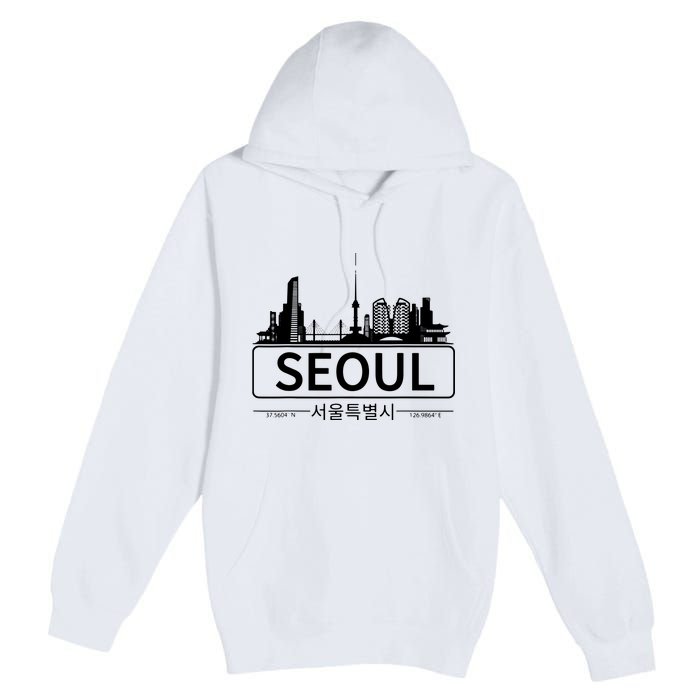 Seoul South Korea Skyline Cityscape Premium Pullover Hoodie