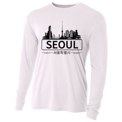 Seoul South Korea Skyline Cityscape Cooling Performance Long Sleeve Crew