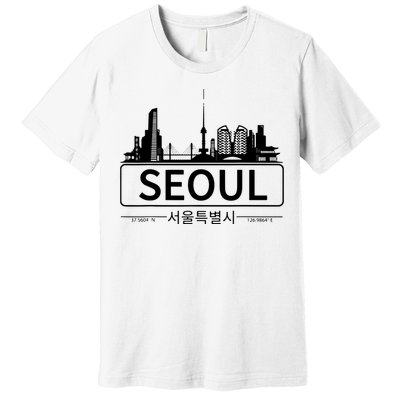 Seoul South Korea Skyline Cityscape Premium T-Shirt