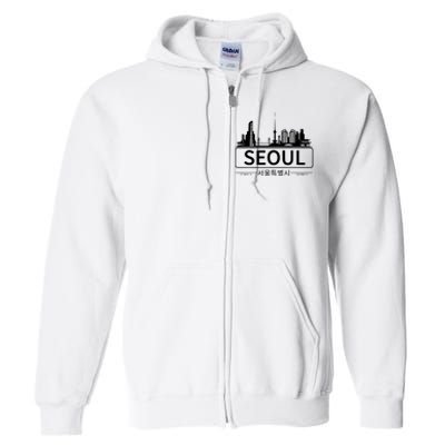 Seoul South Korea Skyline Cityscape Full Zip Hoodie