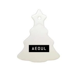 Seoul South Korea With Hangeul City Of Korea Ceramic Tree Ornament