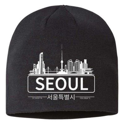 Seoul South Korea Skyline Cityscape Sustainable Beanie