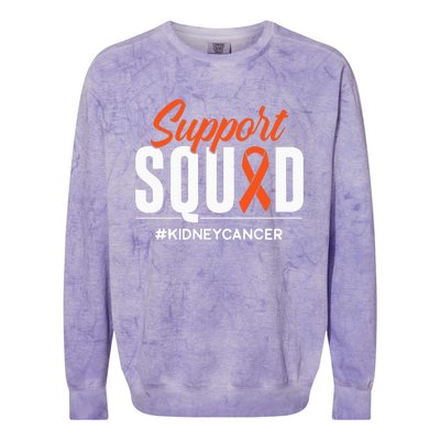 Support Squad Kidney Cancer Awareness Gift Colorblast Crewneck Sweatshirt