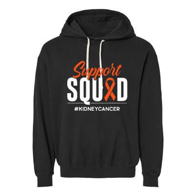 Support Squad Kidney Cancer Awareness Gift Garment-Dyed Fleece Hoodie