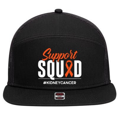 Support Squad Kidney Cancer Awareness Gift 7 Panel Mesh Trucker Snapback Hat