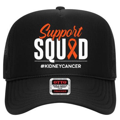 Support Squad Kidney Cancer Awareness Gift High Crown Mesh Back Trucker Hat