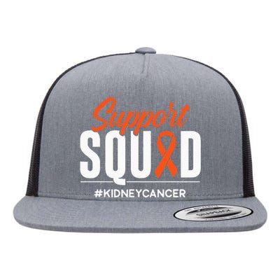 Support Squad Kidney Cancer Awareness Gift Flat Bill Trucker Hat