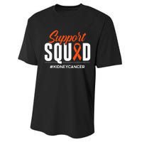 Support Squad Kidney Cancer Awareness Gift Performance Sprint T-Shirt