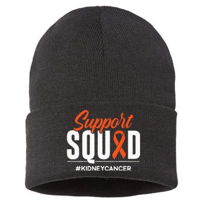 Support Squad Kidney Cancer Awareness Gift Sustainable Knit Beanie